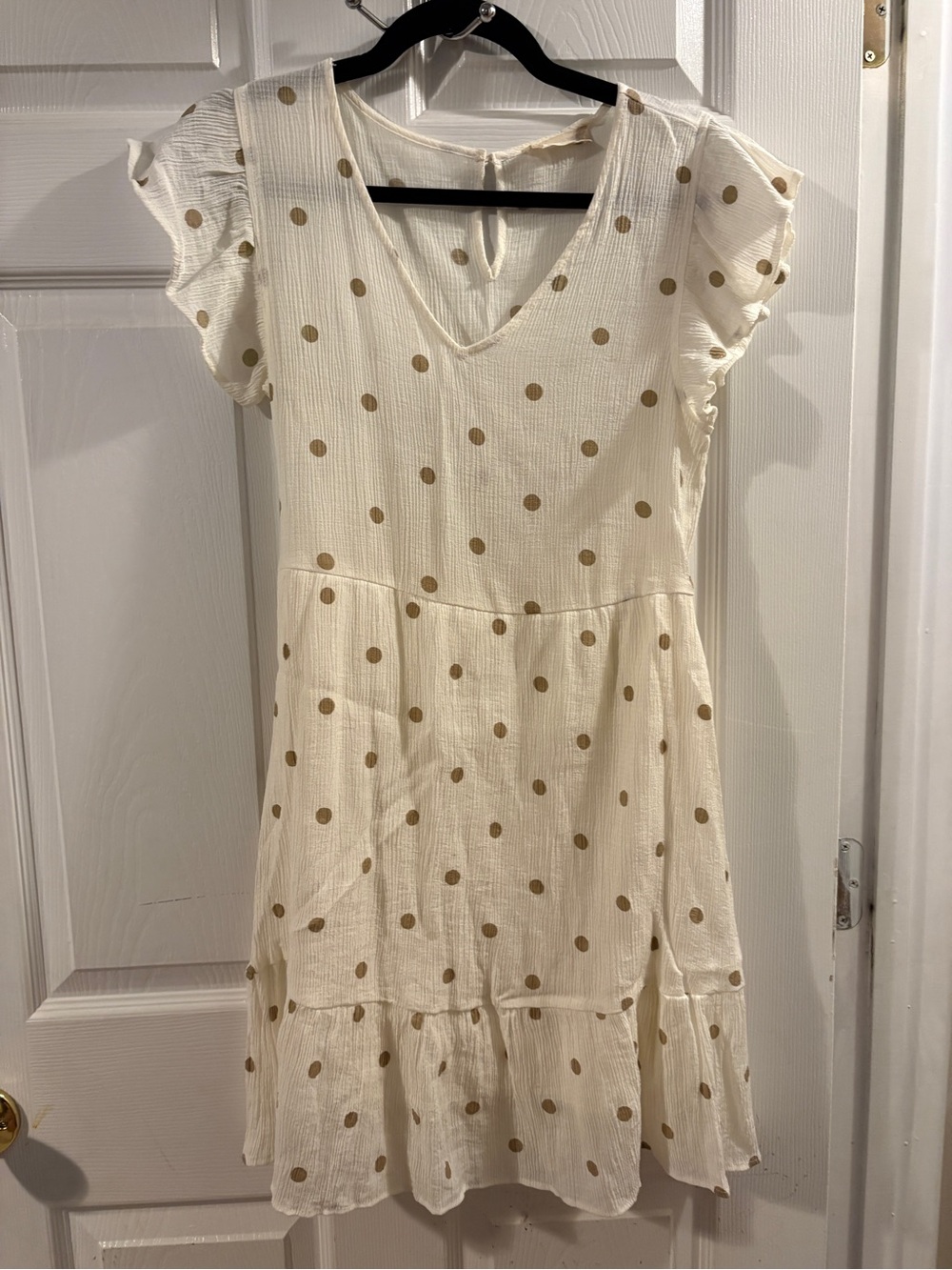 Altar'd State Cream Dress with Gold Accents